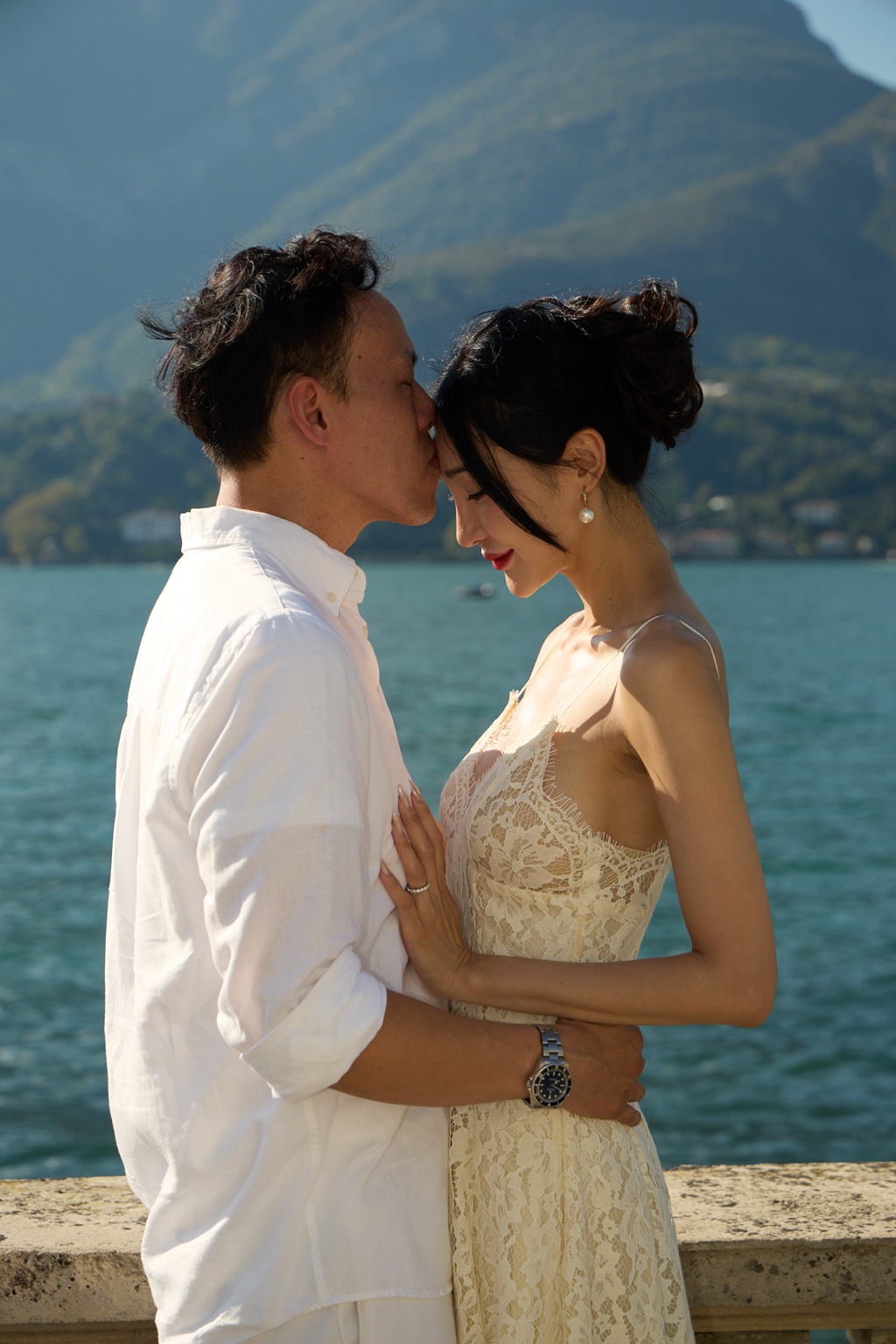 Lee and Jenny together by the water